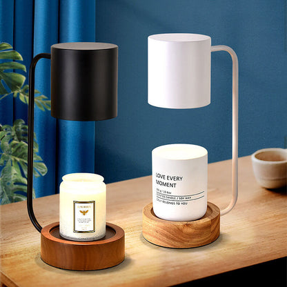 Kaarsverwarmer Lamp Japans Minimalistisch – Dimbare Wax Smeltlamp met Houten Voet