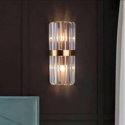 Wandlamp Kristal – Luxe Moderne LED Wandlamp van RVS voor Slaapkamer & Hal