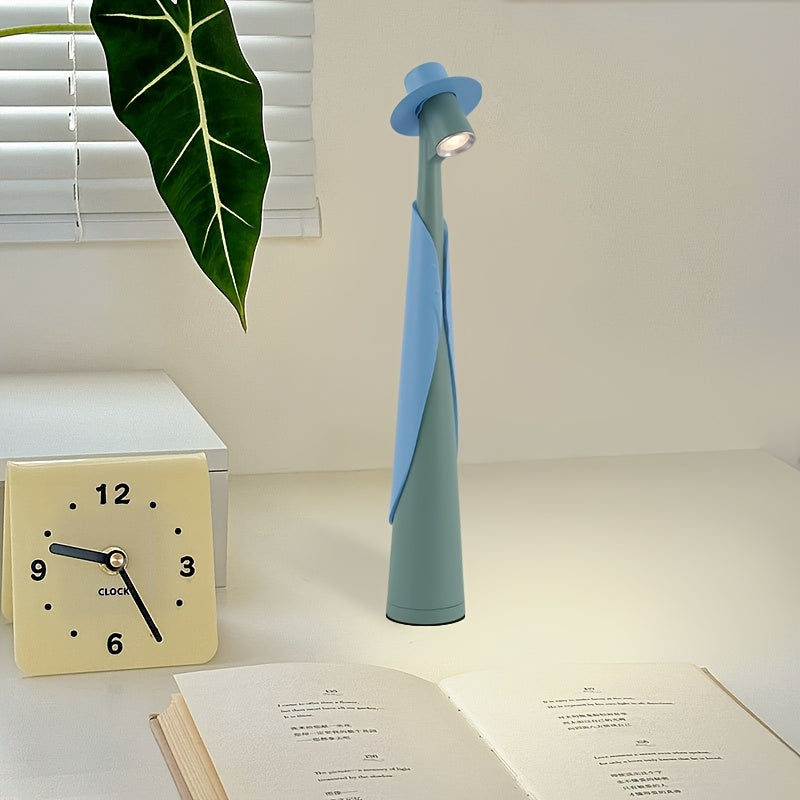 Tafellamp Oplaadbaar Hoedvorm – Creatieve Dimbare LED Bureaulamp met Touch