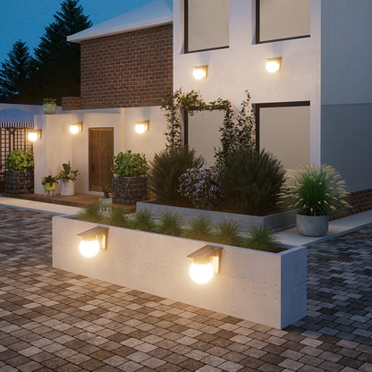 Solar Wandlamp Bol – Dimbare LED Buitenlamp op Zonne-energie voor Gevel & Tuin