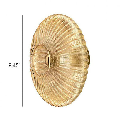 Wandlamp Glazen Schijf – Vintage Nordic Sconce met Geribbeld Glas
