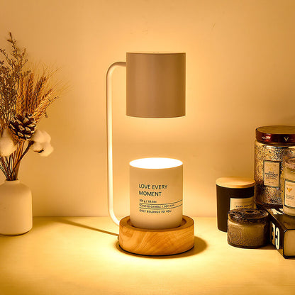Kaarsverwarmer Lamp Japans Minimalistisch – Dimbare Wax Smeltlamp met Houten Voet