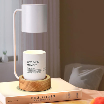 Kaarsverwarmer Lamp Japans Minimalistisch – Dimbare Wax Smeltlamp met Houten Voet