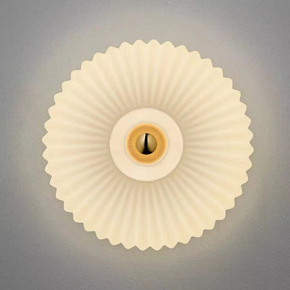 Wandlamp Glazen Schijf – Vintage Nordic Sconce met Geribbeld Glas