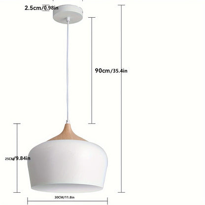 Hanglamp Scandinavisch – Metaal met Houtlook voor Eettafel & Keuken