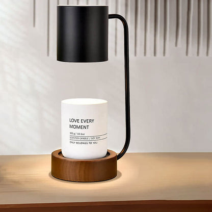 Kaarsverwarmer Lamp Japans Minimalistisch – Dimbare Wax Smeltlamp met Houten Voet