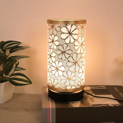 Tafellamp Bloemmotief USB – Decoratieve Sfeerlamp met Warm Licht voor Nachtkastje