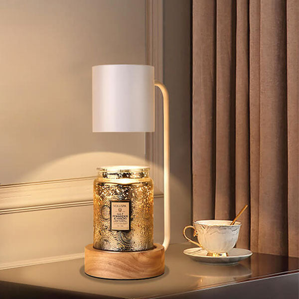 Kaarsverwarmer Lamp Japans Minimalistisch – Dimbare Wax Smeltlamp met Houten Voet