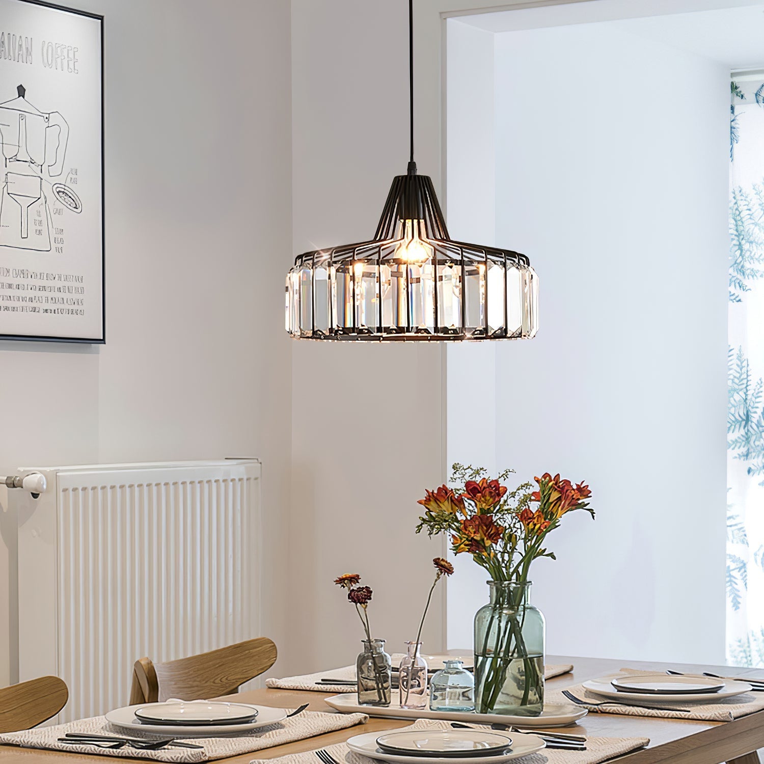 Hanglamp Kristal – Elegante Zwarte of Gouden Pendant voor Eetkamer