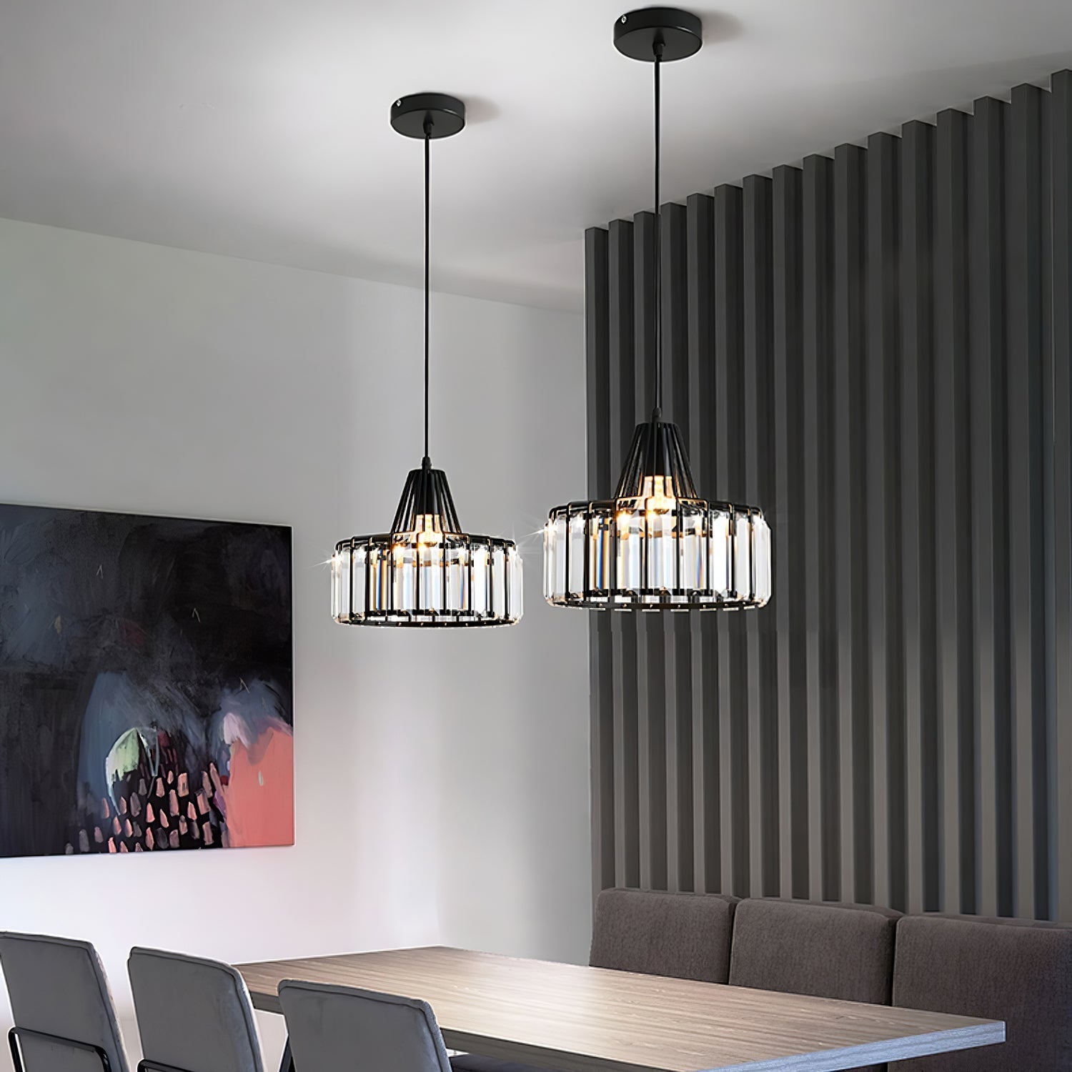 Hanglamp Kristal – Elegante Zwarte of Gouden Pendant voor Eetkamer