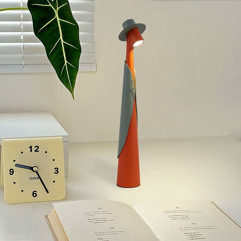 Tafellamp Oplaadbaar Hoedvorm – Creatieve Dimbare LED Bureaulamp met Touch