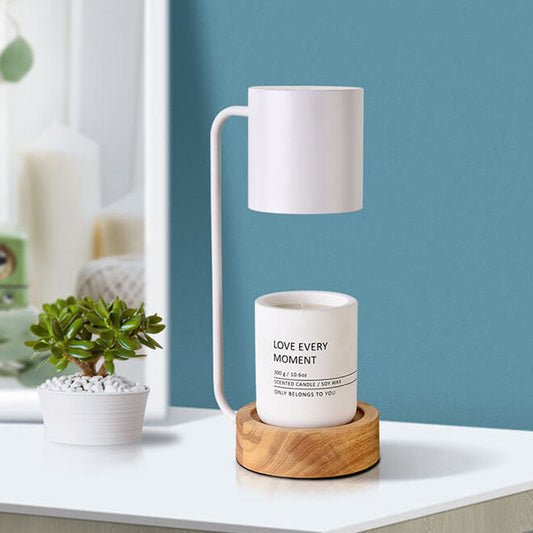 Kaarsverwarmer Lamp Japans Minimalistisch – Dimbare Wax Smeltlamp met Houten Voet