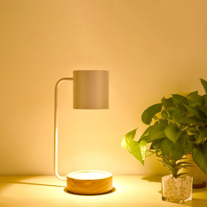Kaarsverwarmer Lamp Japans Minimalistisch – Dimbare Wax Smeltlamp met Houten Voet
