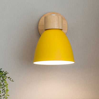 Wandlamp Hout & Metaal Macaron – Minimalistische Sconce met of zonder Trekschakelaar