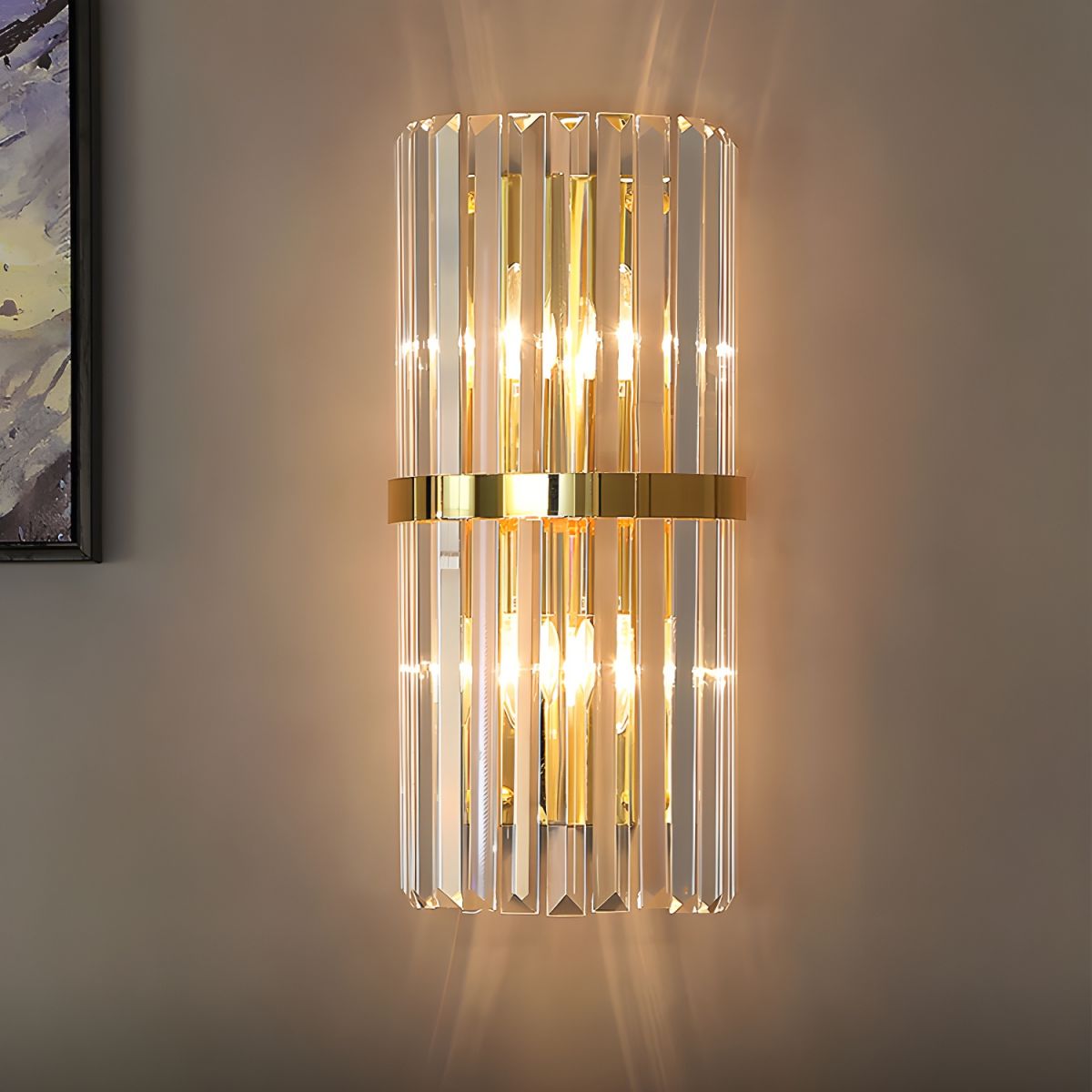 Wandlamp Kristal – Luxe Moderne LED Wandlamp van RVS voor Slaapkamer & Hal