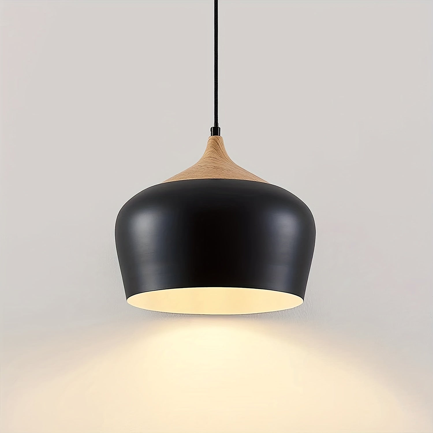 Hanglamp Scandinavisch – Metaal met Houtlook voor Eettafel & Keuken