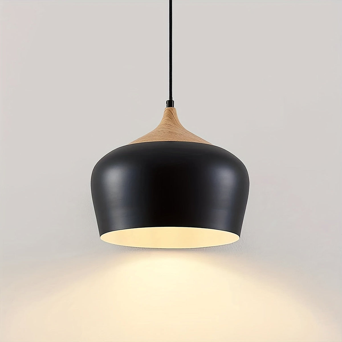 Hanglamp Scandinavisch – Metaal met Houtlook voor Eettafel & Keuken
