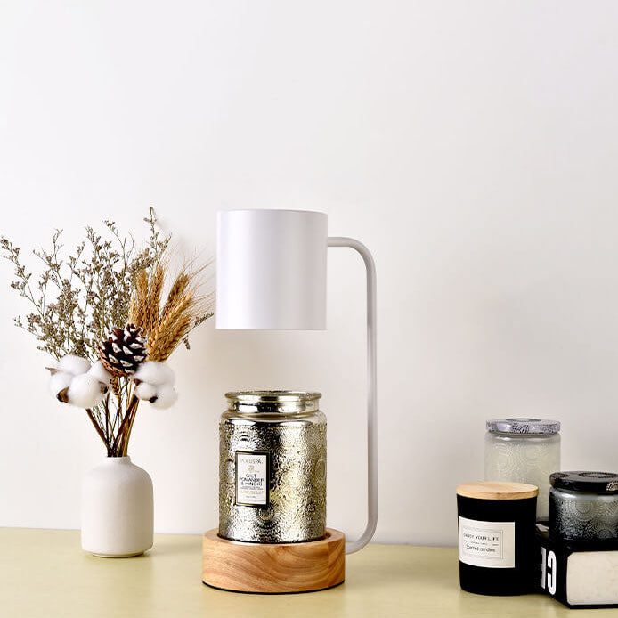 Tafellamp Japandi Hout & Metaal – Minimalistische Dimbare Sfeerlamp