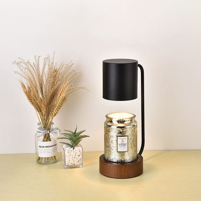 Kaarsverwarmer Lamp Japans Minimalistisch – Dimbare Wax Smeltlamp met Houten Voet
