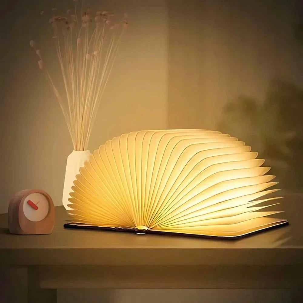 Boeklamp Oplaadbaar – 360° Opvouwbare LED Tafellamp in Boekvorm