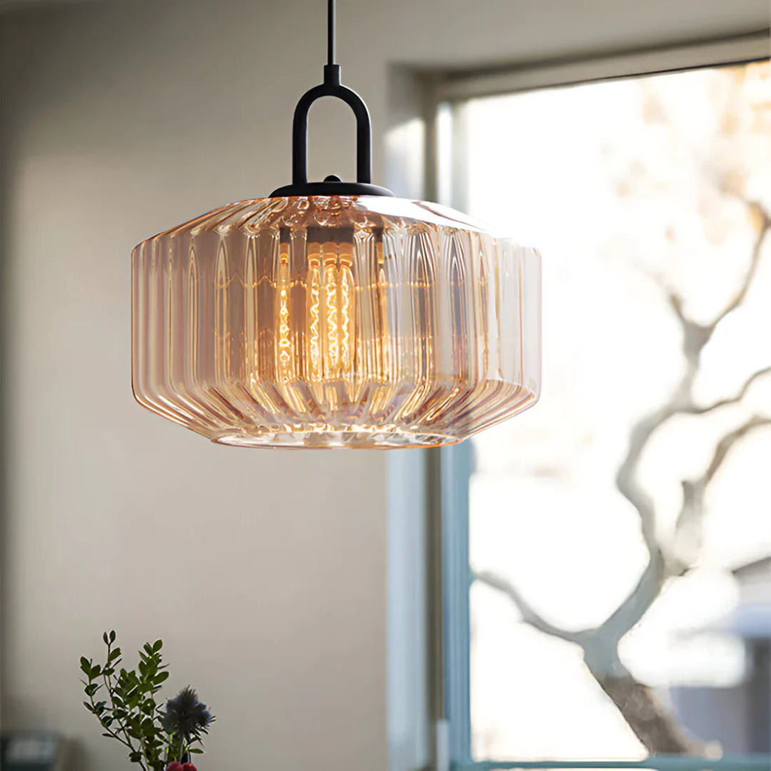 Hanglamp Gekleurd Glas Retro – Sfeervolle Glazen Pendant voor Eettafel & Hal
