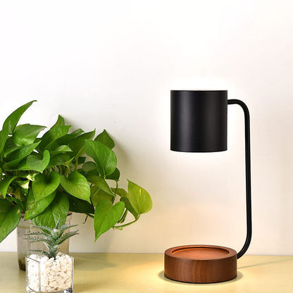 Tafellamp Japandi Hout & Metaal – Minimalistische Dimbare Sfeerlamp