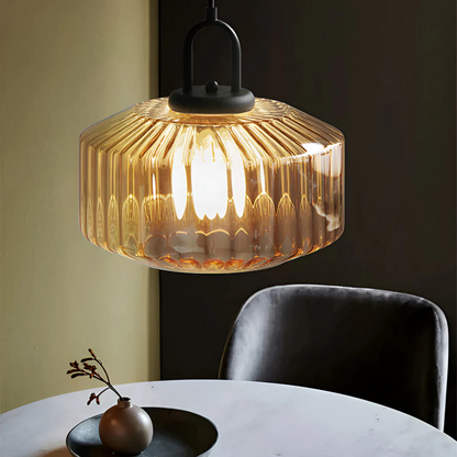 Hanglamp Gekleurd Glas Retro – Sfeervolle Glazen Pendant voor Eettafel & Hal