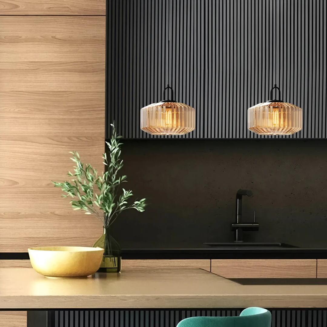 Hanglamp Gekleurd Glas Retro – Sfeervolle Glazen Pendant voor Eettafel & Hal