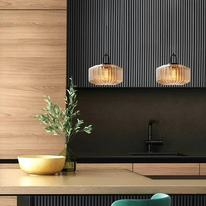 Hanglamp Gekleurd Glas Retro – Sfeervolle Glazen Pendant voor Eettafel & Hal
