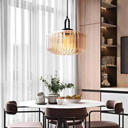Hanglamp Gekleurd Glas Retro – Sfeervolle Glazen Pendant voor Eettafel & Hal