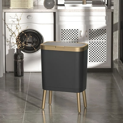 Prullenbak 15L met Pootjes – Moderne Geurdichte Afvalemmer voor Keuken, Woonkamer & Badkamer