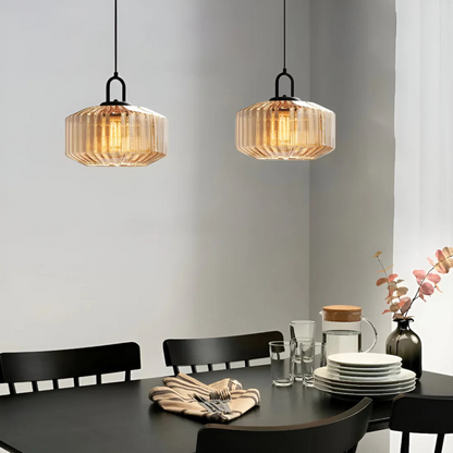Hanglamp Gekleurd Glas Retro – Sfeervolle Glazen Pendant voor Eettafel & Hal