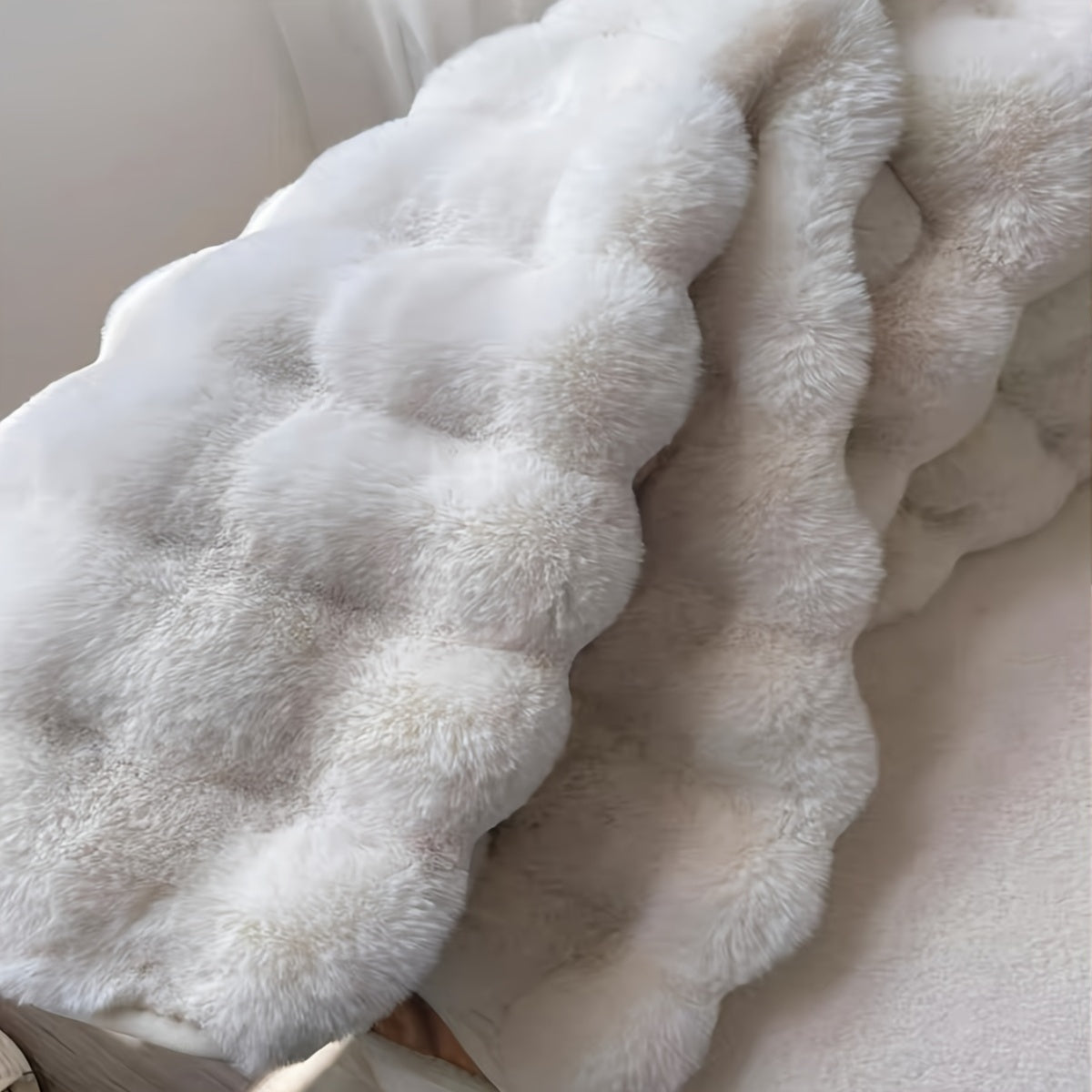 Vloerkleed Rond Pluizig – Zacht Bubbelkleed voor Slaapkamer & Woonkamer