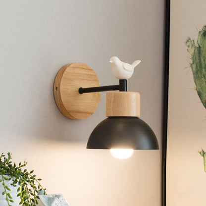 Wandlamp Vogeltje Hout – LED Bedlamp met Schattig Nordic Design