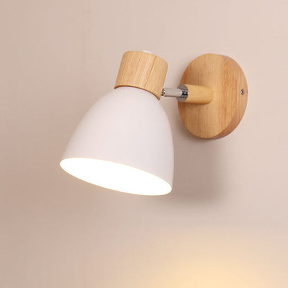 Wandlamp Hout & Metaal Macaron – Minimalistische Sconce met of zonder Trekschakelaar