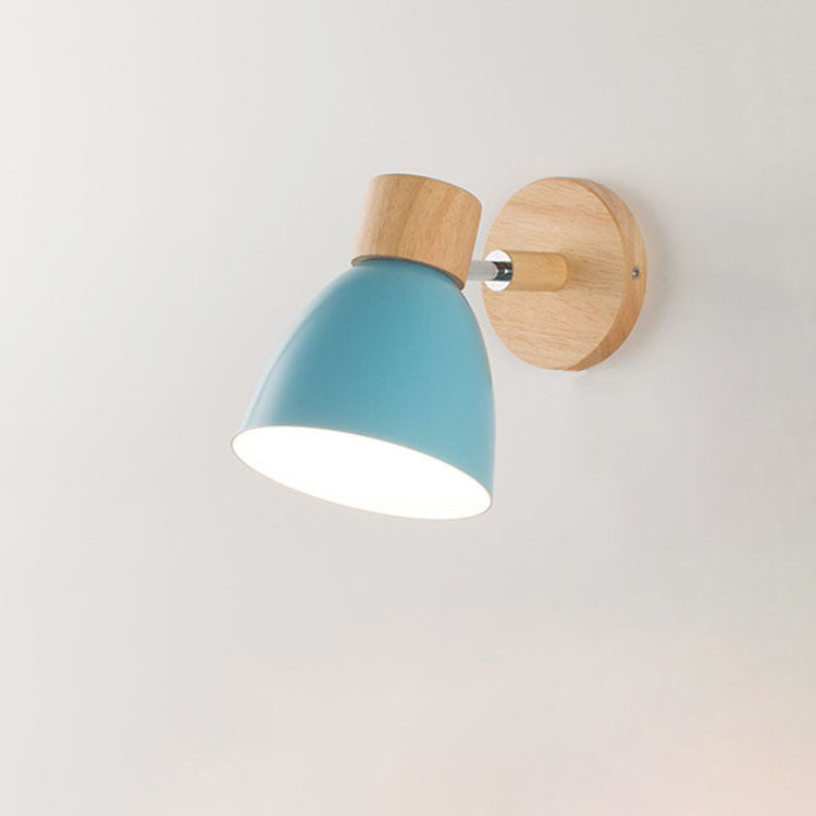 Wandlamp Hout & Metaal Macaron – Minimalistische Sconce met of zonder Trekschakelaar