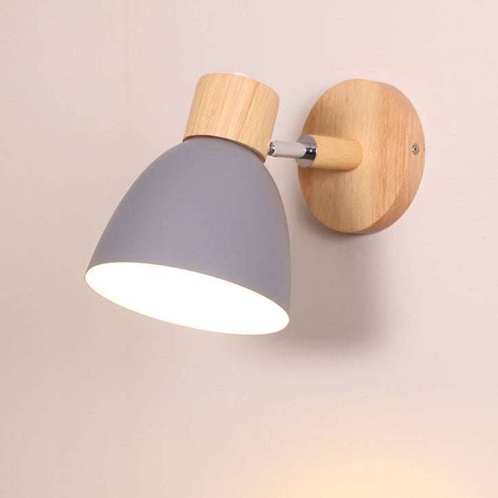 Wandlamp Hout & Metaal Macaron – Minimalistische Sconce met of zonder Trekschakelaar