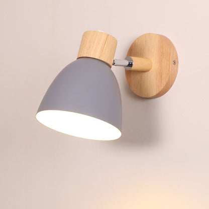 Wandlamp Hout & Metaal Macaron – Minimalistische Sconce met of zonder Trekschakelaar