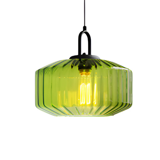 Hanglamp Gekleurd Glas Retro – Sfeervolle Glazen Pendant voor Eettafel & Hal