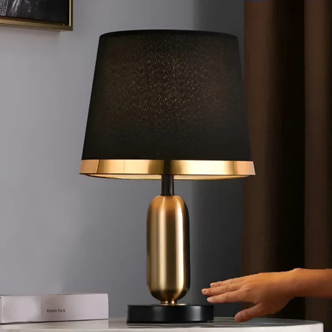 Tafellamp Zwart & Goud – Vintage Retro Sfeerlamp voor Woonkamer