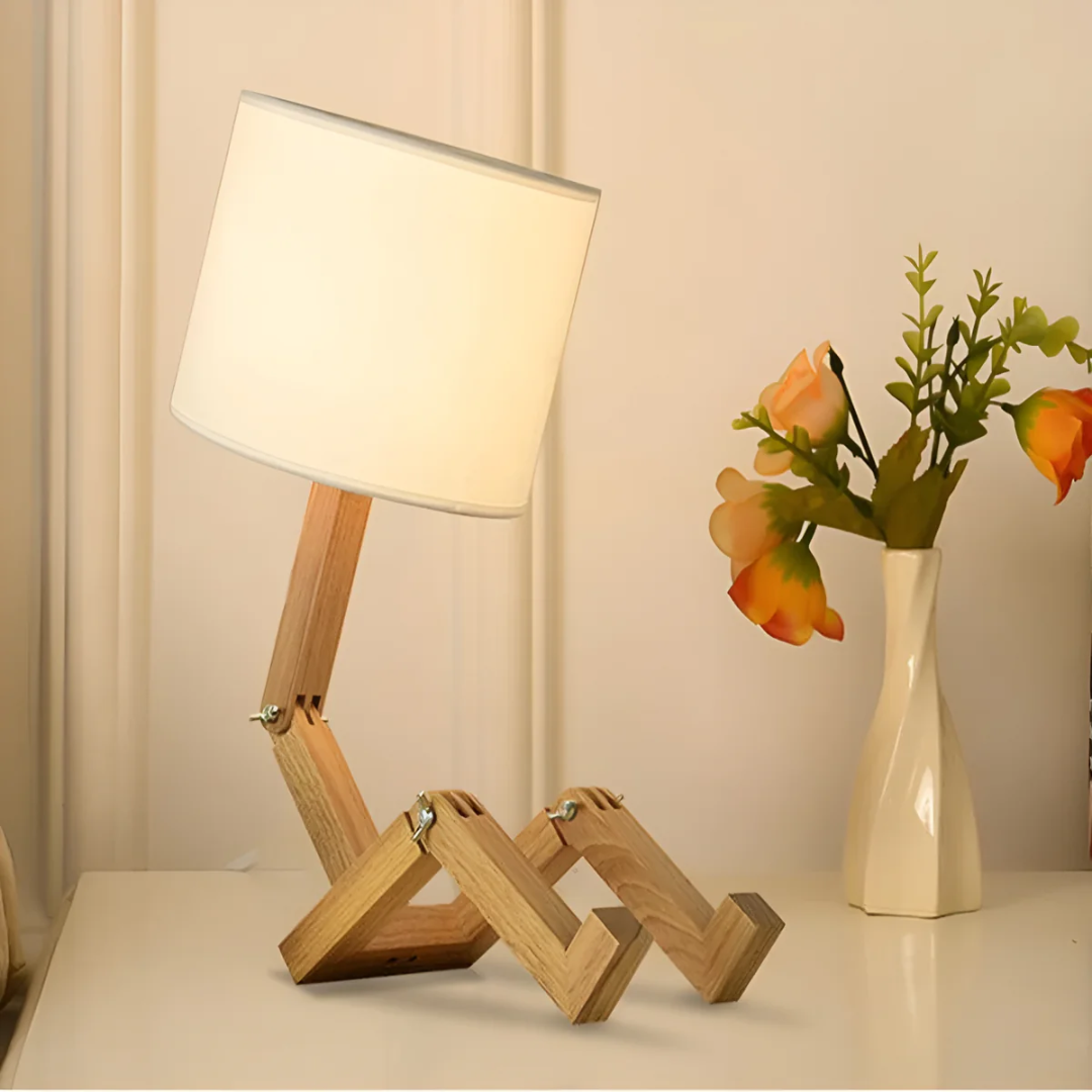 Tafellamp Buigbaar Hout – Flexibele Design Sfeerlamp voor Bureau & Nachtkastje