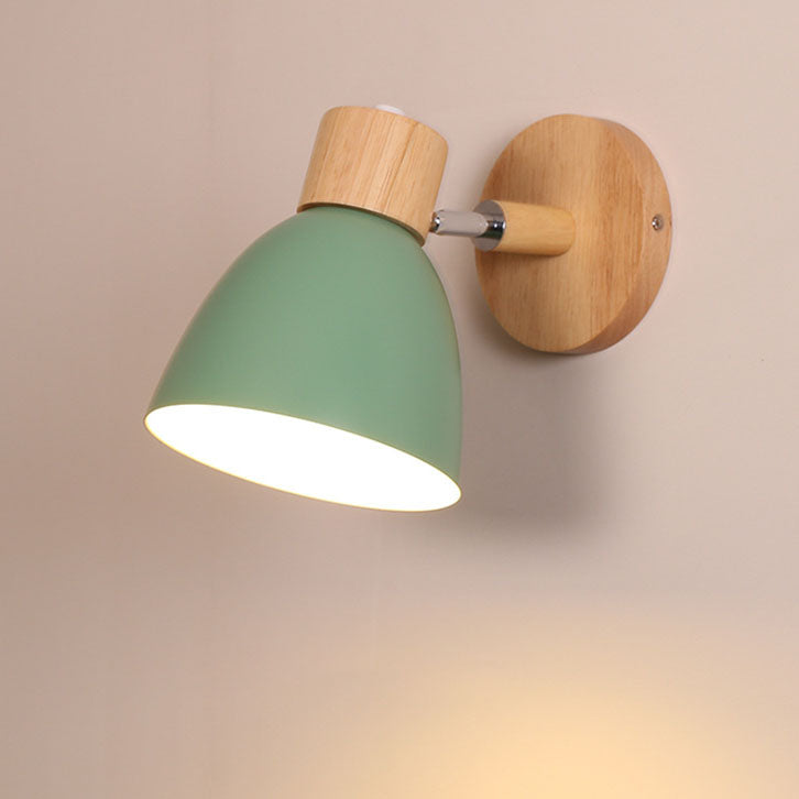 Wandlamp Hout & Metaal Macaron – Minimalistische Sconce met of zonder Trekschakelaar