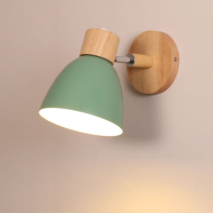 Wandlamp Hout & Metaal Macaron – Minimalistische Sconce met of zonder Trekschakelaar