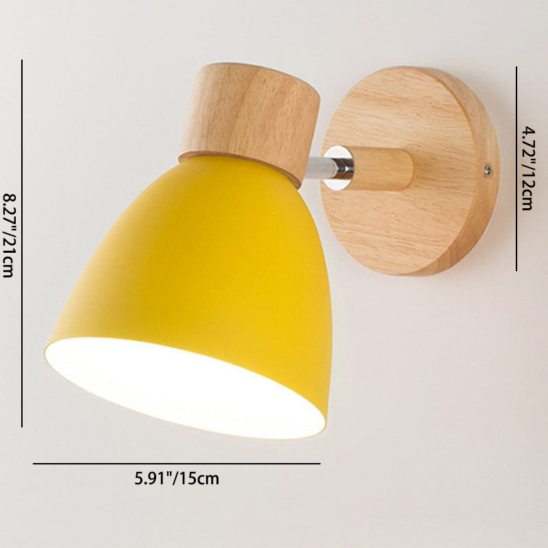 Wandlamp Hout & Metaal Macaron – Minimalistische Sconce met of zonder Trekschakelaar