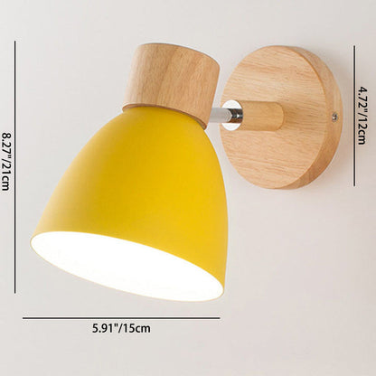 Wandlamp Hout & Metaal Macaron – Minimalistische Sconce met of zonder Trekschakelaar
