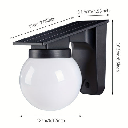 Solar Wandlamp Bol – Dimbare LED Buitenlamp op Zonne-energie voor Gevel & Tuin