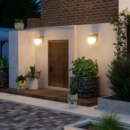Solar Wandlamp Bol – Dimbare LED Buitenlamp op Zonne-energie voor Gevel & Tuin