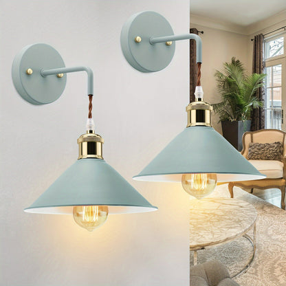 Wandlamp Metaal Industrieel – Set van 2 Sconces voor Slaapkamer & Hal
