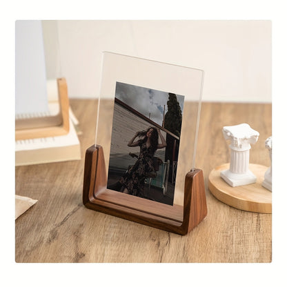 Fotolijst U-vorm Acryl & Hout – Modern Minimalistische Staande Fotolijst