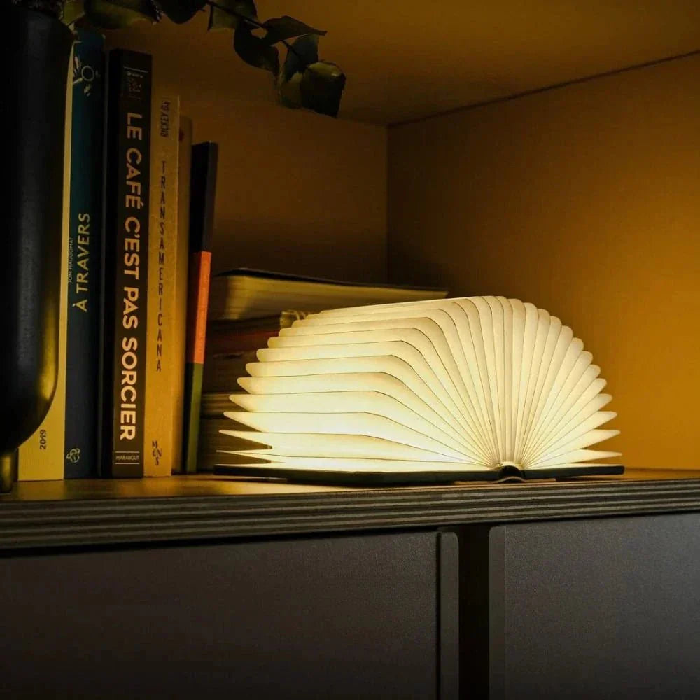 Boeklamp Oplaadbaar – 360° Opvouwbare LED Tafellamp in Boekvorm